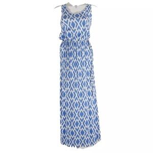 Threads 4 Thought NWT Sz Small Blue and Ivory Geometric Maxi Dress